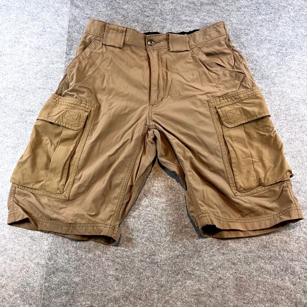 Duluth Trading Co Mens Cargo Shorts Brown Hiking Workwear Size M 100%  Utility